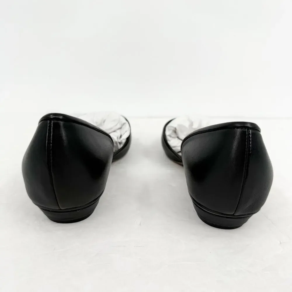 Franco Sarto Womens Debrah Flats US 9.5 M EU 40.5 Black Leather NIB